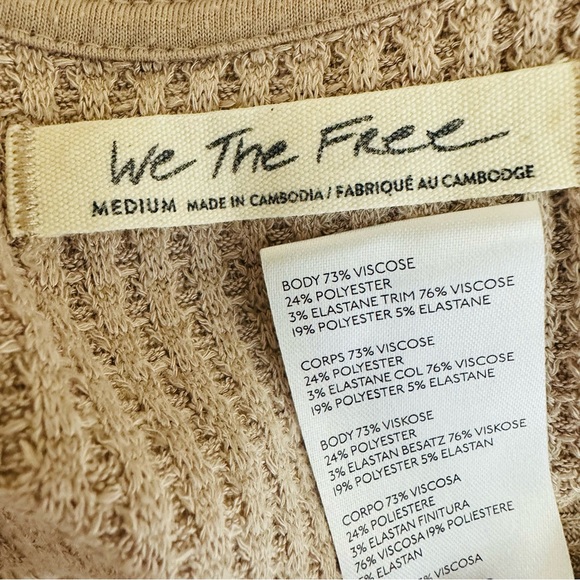 Free People We The Free Santa Clara Thermal Long Sleeve Tee Medium - Picture 14 of 14